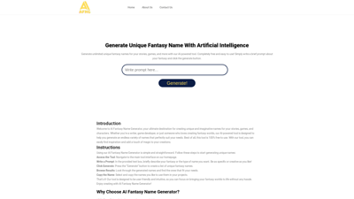 AI Fantasy Name Generator