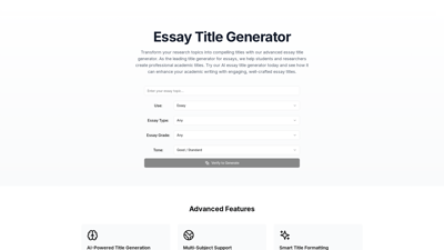 Essay Title Generator