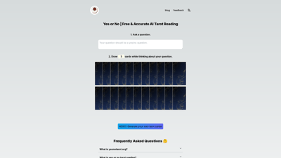 Free Yes or No Tarot | Tarot Reading Powered by AI