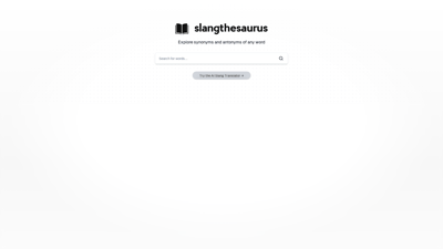 Slang Thesaurus