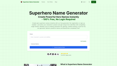 Superhero Name Generator