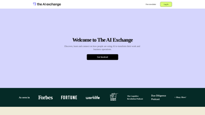 The brand name of the site is "The AI Exchange."