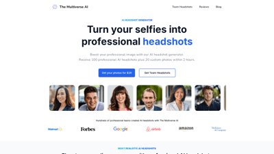 The brand name of the site is "The Multiverse AI."