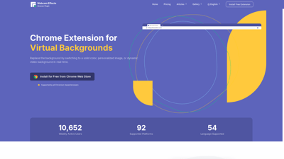 Webcam Effects Chrome Plugin